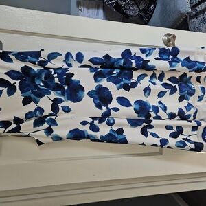 Floral Blue and White Dress